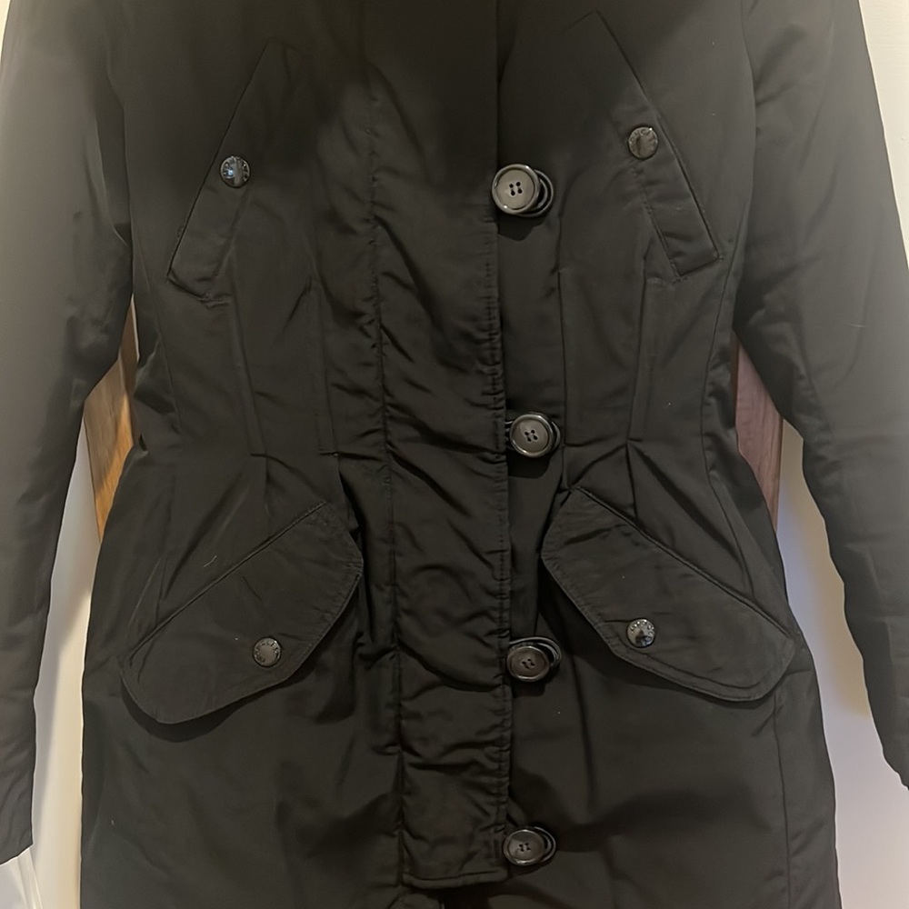 Moncler Coat with Fur Trim - Picture 4 of 14